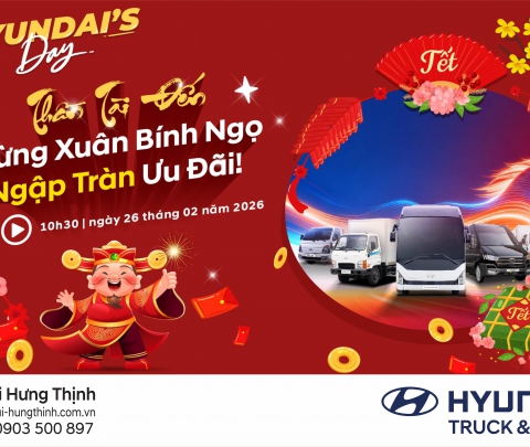 HYUNDAI’S DAY – LIVESTREAM ĐÓN LỘC XUÂN, ƯU ĐÃI BÙNG NỔ!