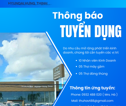 THÔNG BÁO TUYỂN DỤNG