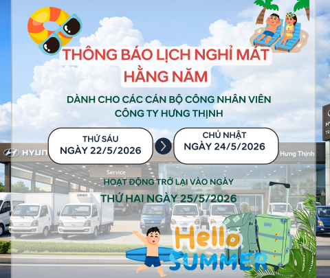 THÔNG BÁO LỊCH NGHỈ MÁT NĂM 2026