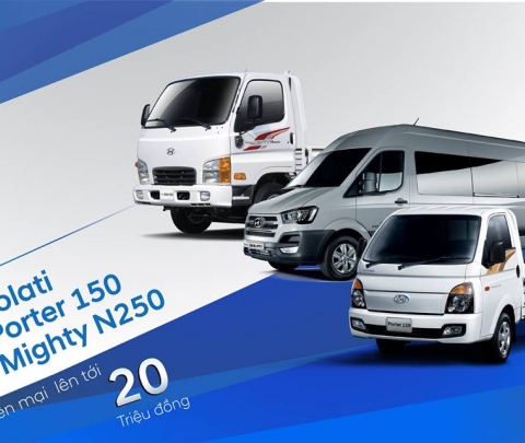 Hyundai Thành Công khuyến mại 20 triệu đồng cho 3 sản phẩm xe thương mại