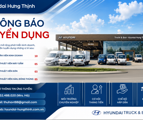 HYUNDAI HƯNG THỊNH THÔNG BÁO TUYỂN DỤNG